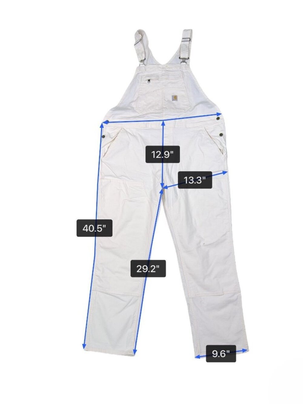 Carhartt Womens White Canvas Rugged Flex Bib Overalls Loose Fit Sz XL (16-18) - Picture 14 of 14